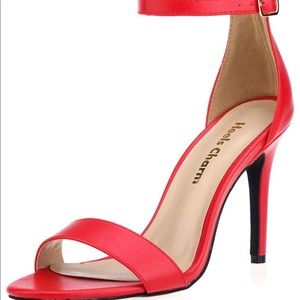 Red strappy open toe sandal